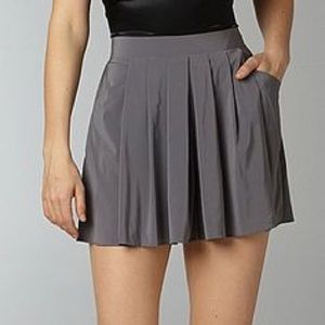 Grey pleated flowy shorts
