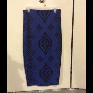 Midnight blue Aztec print skirt