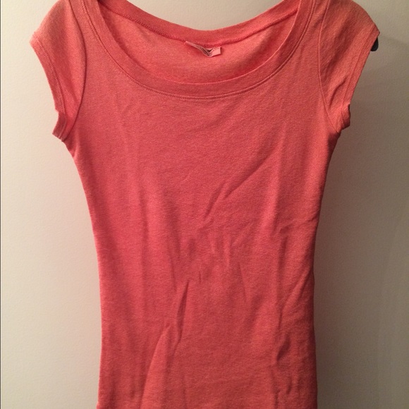 Melon Colored Cap Sleeved T-Shirt - SOLD!