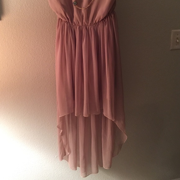 ✨SOLD✨Beige hi lo chiffon dress - Picture 2 of 4