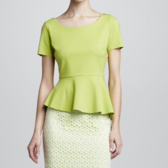 💥SOLD💥 elie T. green peplum top