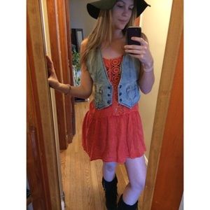 Large denim vest