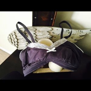 Grey and Lace Nursing Bra