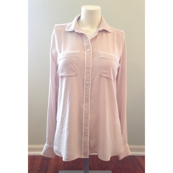LOFT Blush Piped Blouse