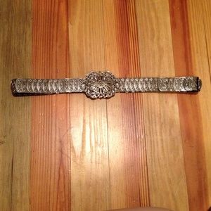 Silver metal belt