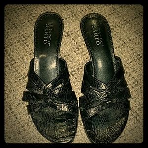 Franco Sarto stamped leather sandal