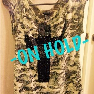 Camo/ cross blouse