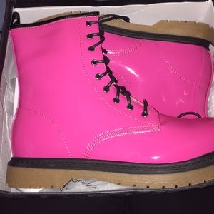 Pink Combat Boots