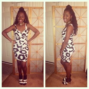 Black and white bodycon dress