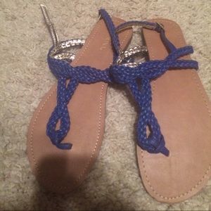 Size 7 blue strap sandals