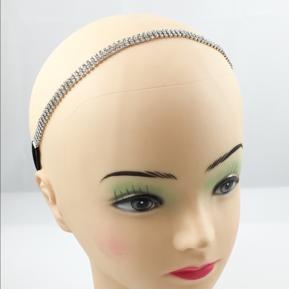 NEW BOHO BRIDAL SILVER RHINESTONE CHAIN HEADBAND