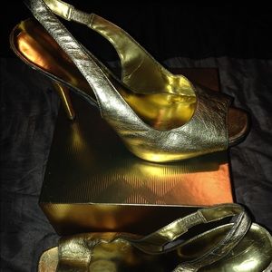 Nine West gold high heels