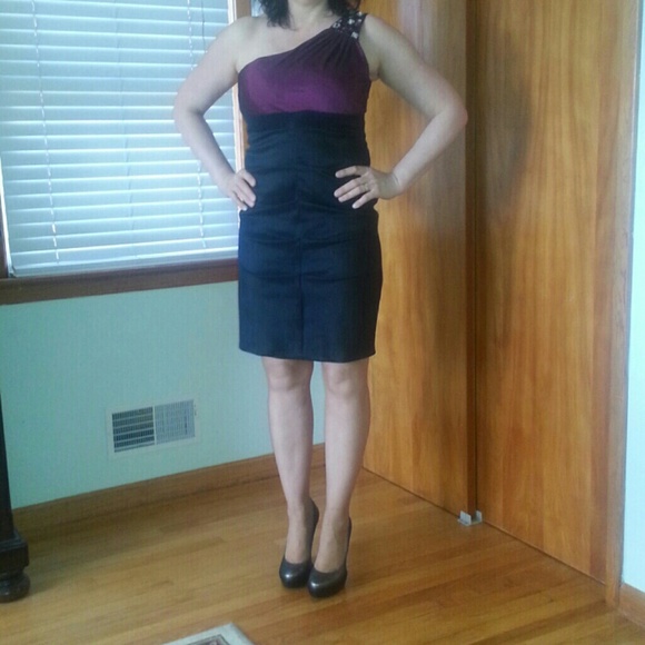 Maroon black dress