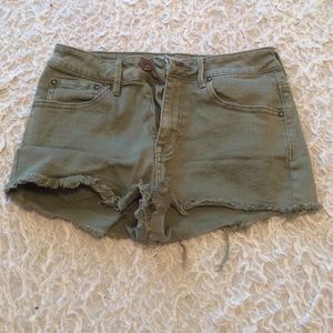 Hunter green high waisted shorts