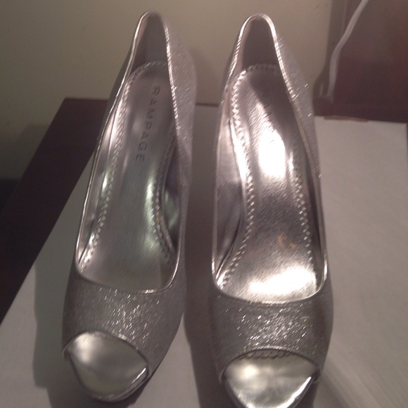 Silver sparkly heels