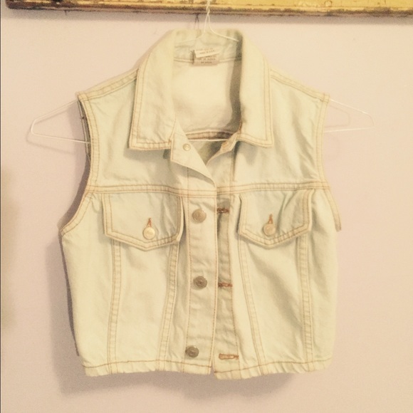 Vintage cropped denim vest