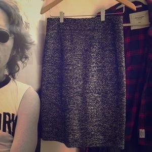 jcrew tweed below the knee skirt
