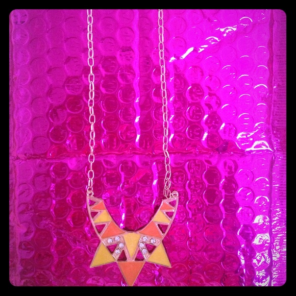 Yellow and Orange Springtime Necklace