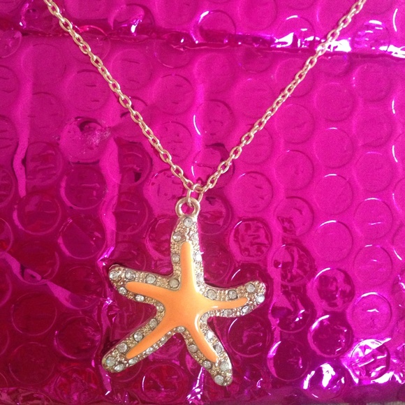 Orange Starfish Necklace