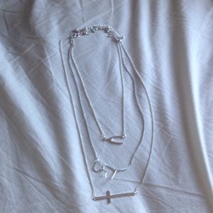 Silver layer necklaces