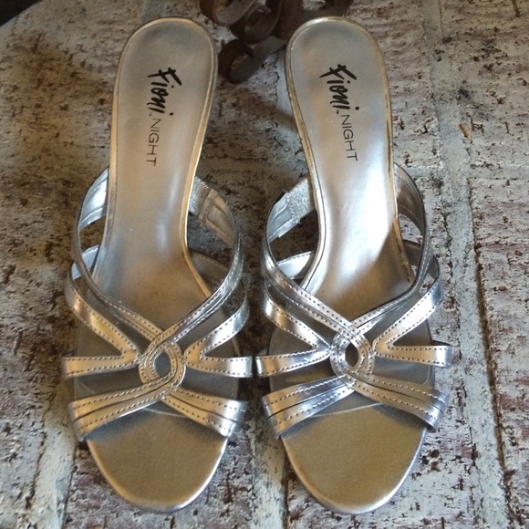 Silver sandals by Fioni Night.  Size 8
