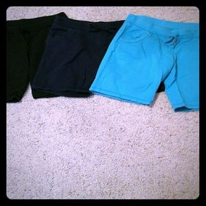 Three pairs of Justice girls bermuda shorts