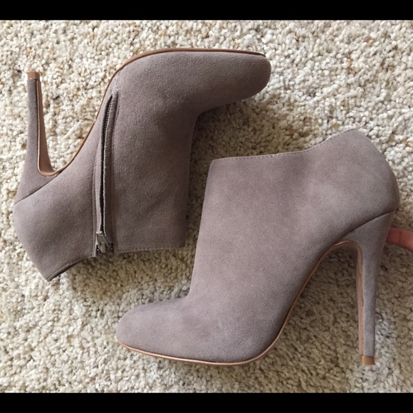 Also gray suede booties