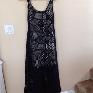 Black mesh maxi dress