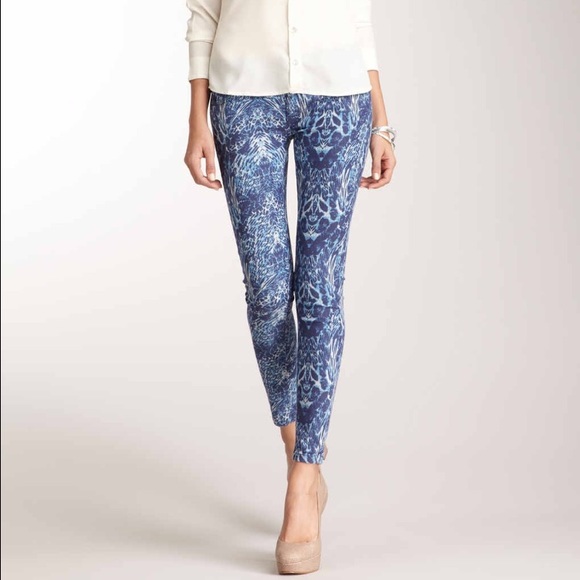Romeo & Juliet Animal Print Blue Skinny Jeans 31.