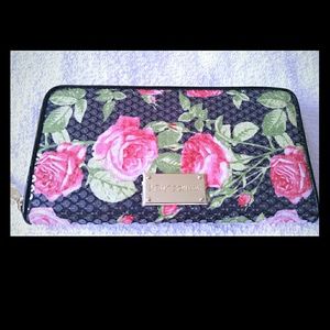 SOLD*SOLD BETSEY JOHNSON FLORAL SEQUIN WALLET.