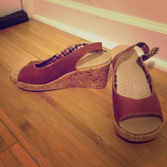 Croc wedge heels