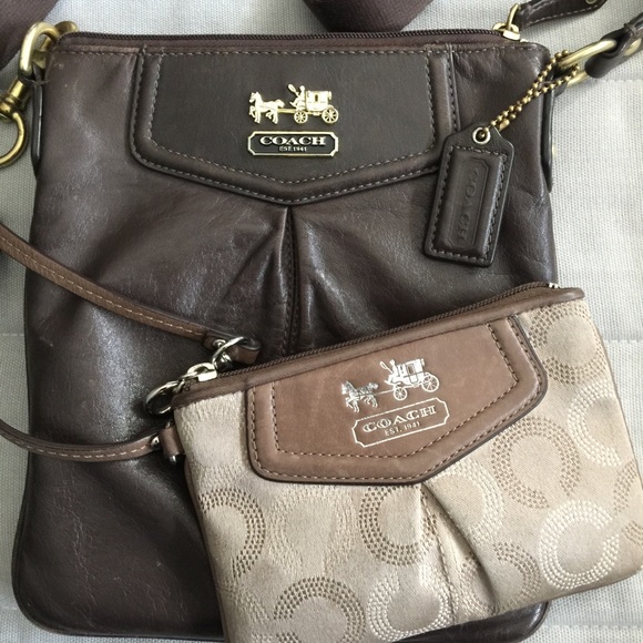 Coach "previously loved" cross-body & wristlet