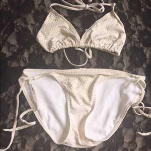 Gold and white bikini