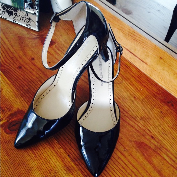 Black strapped heels