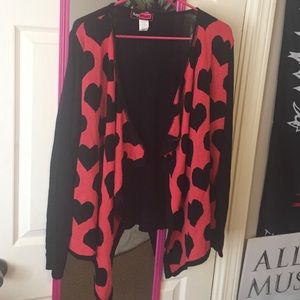 Cute black and red heart cardigan!