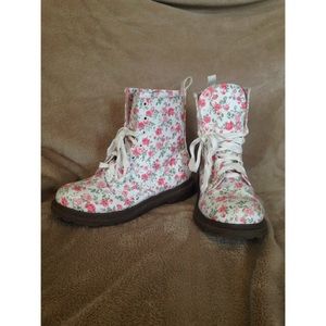 Floral Combat Boots