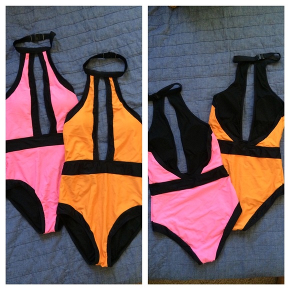 Bundle: Two halter top, one piece bathing suits