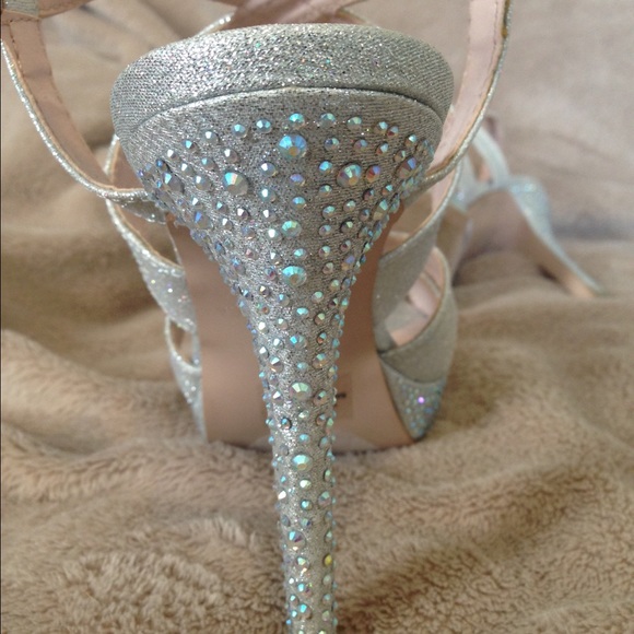 Silver Glittery Prom Heels - Picture 2 of 3