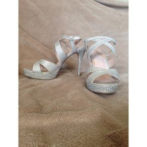 Silver Glittery Prom Heels