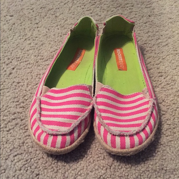 Pink stripped shoes