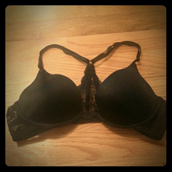Black 34B Racerback Front Clasp Bra