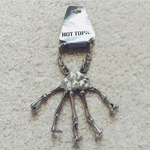 Silver skeleton hand ring bracelet