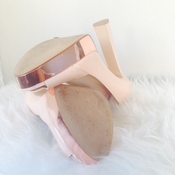 Zara Shoes - Zara Rose Gold Peep Toe Platforms Zara Shoes - Zara Rose Gold Peep Toe Platforms