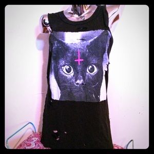 Pure Evil distressed muscle top
