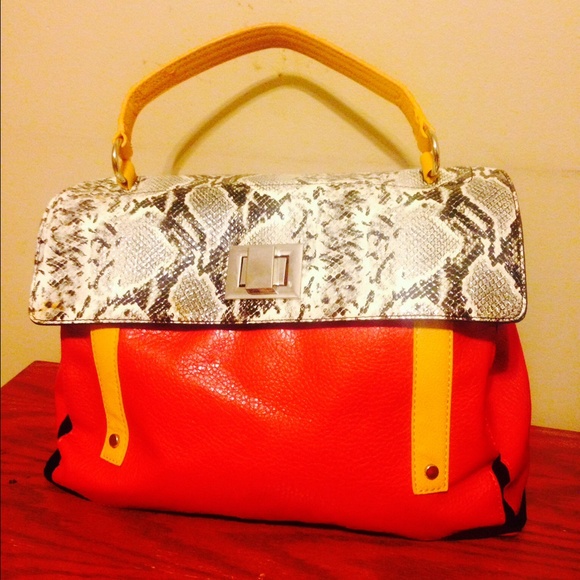 Bakers Shoes multi-color, snake skin hobo bag.