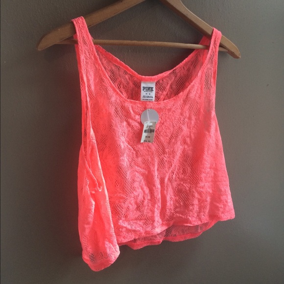PINK Victoria's Secret Tops - Pink Victoria secret lace tank top