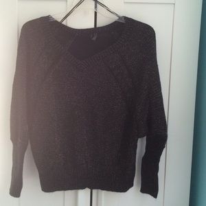 Guess black & gold speckled v neck sweater