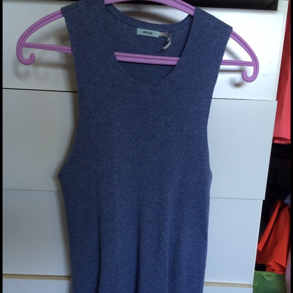 Blue knit dress