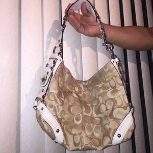 White and Beige Authentic Coach