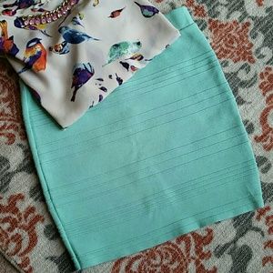 Mint Green Bodycon Mini Skirt